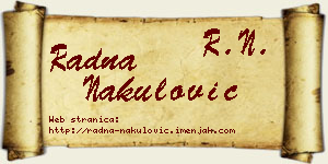 Radna Nakulović vizit kartica